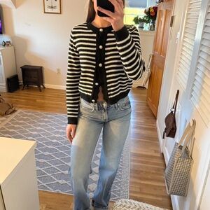 Striped Black and White Women's Sweater